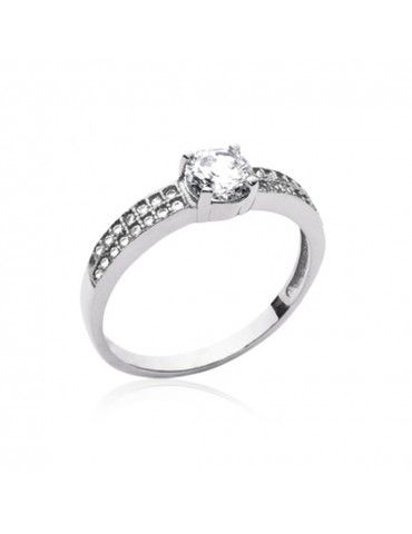 Bague Argent Solitaire Oxydes