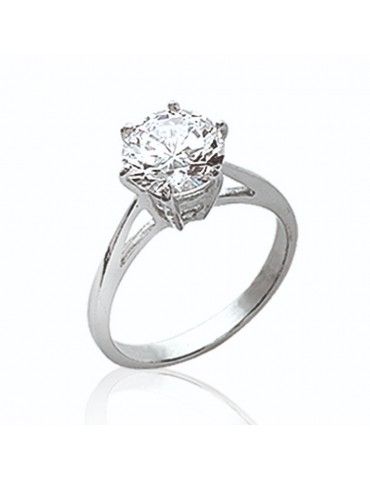 Bague Argent Solitaire Oxyde