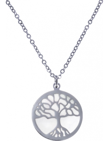 Collier Acier Arbre de Vie...