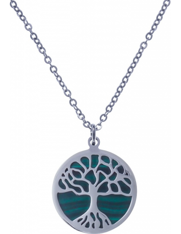 Collier Acier Arbre de Vie...