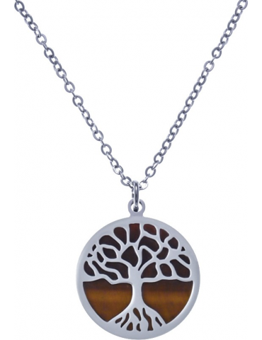 Collier Acier Arbre de Vie...