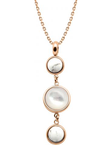 Collier Acier rosé & Nacre,...