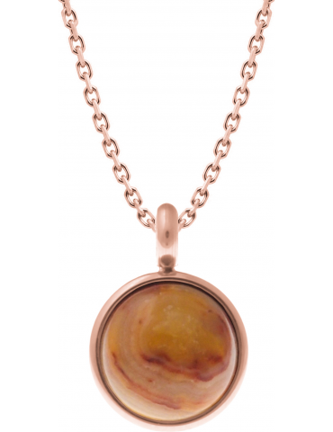 Collier Acier rosé & Agate...