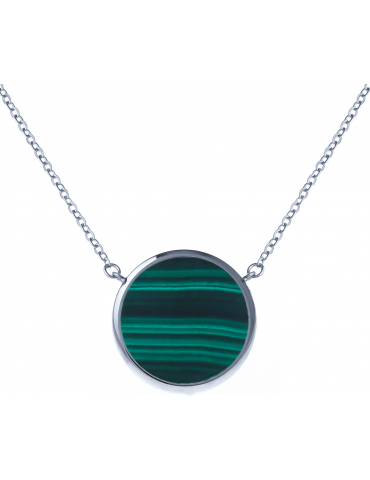 Collier Acier & Malachite