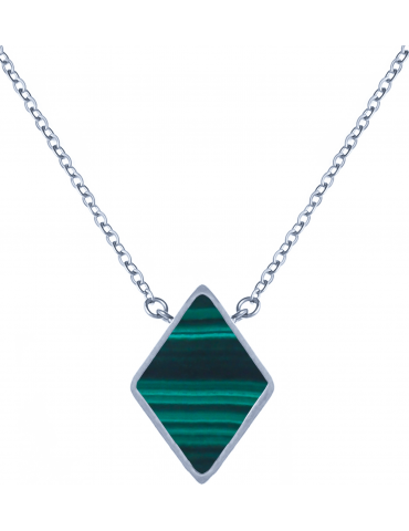 Collier Acier & Malachite