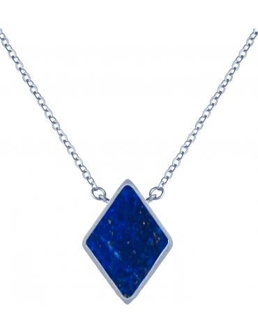 Collier Acier & Lapis Lazuli