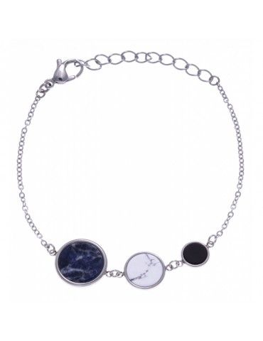 Bracelet acier & Sodalite,...