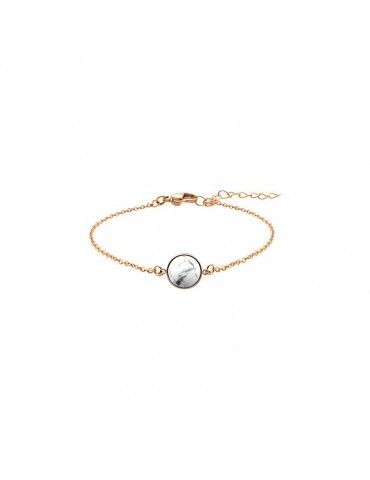 Bracelet Acier rosé & Howlite