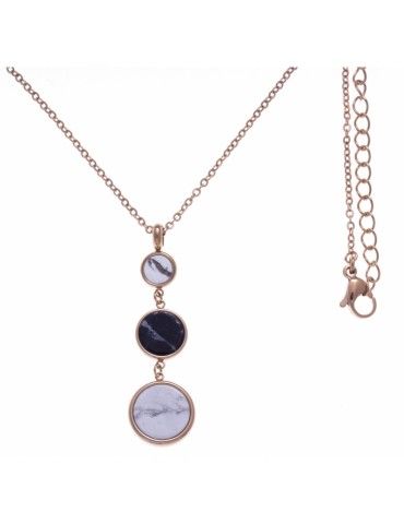 Collier Acier rosé &...