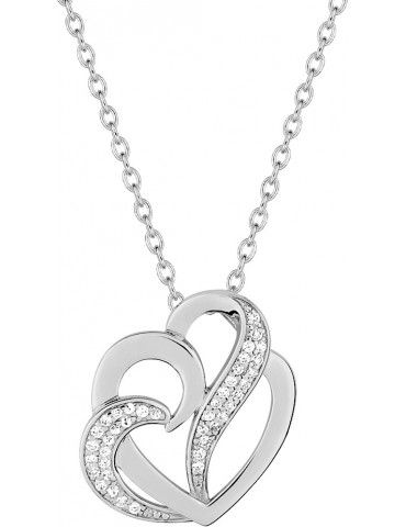 Collier Argent Coeur Oxydes