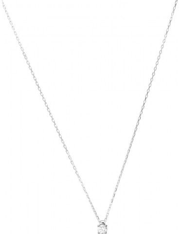 Collier Argent Solitaire Oxyde