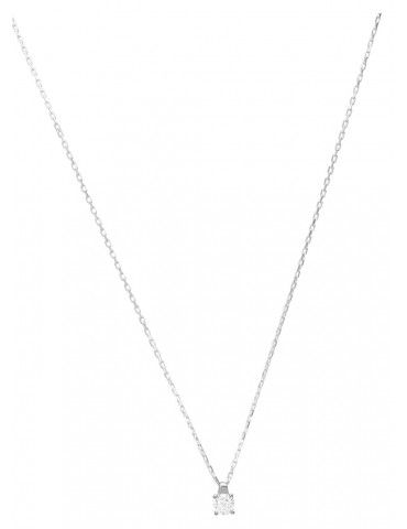 Collier Argent Solitaire Oxyde