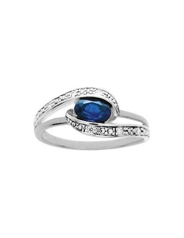 Bague Argent Spinelle Bleue...