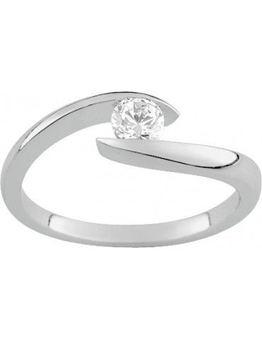 Bague Argent Solitaire Oxydes