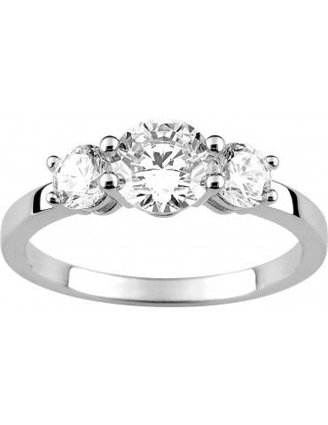 Bague Argent Solitaire Oxydes