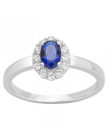 Bague Argent Spinelle Bleue...