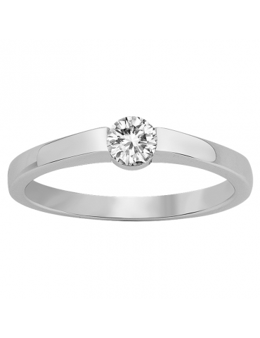 Bague Argent Solitaire Oxyde