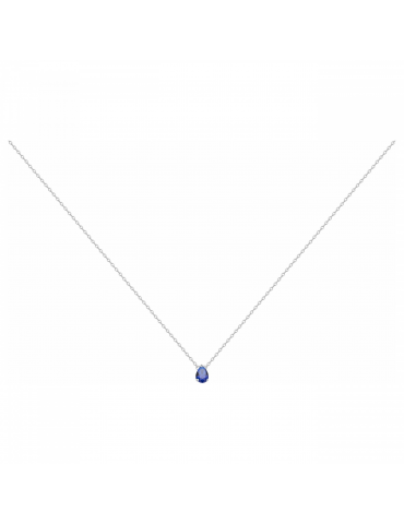 Collier Argent Spinelle Bleue