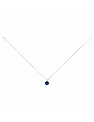 Collier Argent Spinelle Bleue