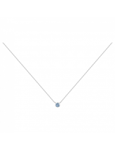 Collier Argent Spinelle Bleue