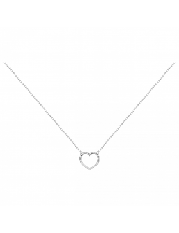 Collier Argent Cœur Oxydes