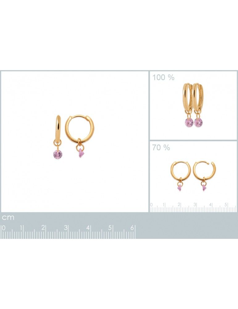 Boucles d'oreilles Étoile AÉLYS en Or 375/1000 et Oxyde Rose - AE-B4OZ0030