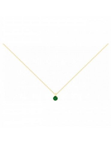 Collier Plaqué Or Oxyde Vert