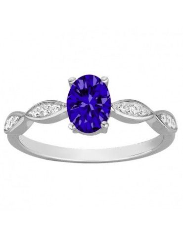 Bague Argent Spinelle Bleue...