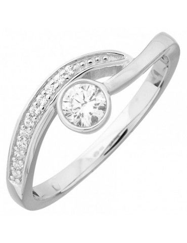 Bague Argent Solitaire Oxydes