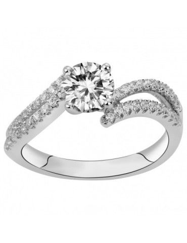 Bague Argent Solitaire Oxydes