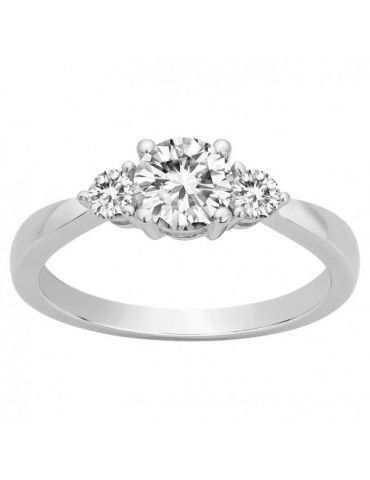 Bague Argent Solitaire Oxydes