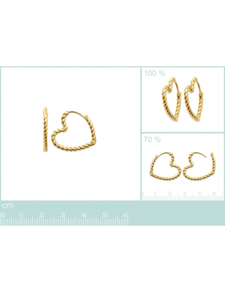 Boucles D'oreilles Anneaux Cœur – Acier Inoxydable Plaqué Or – Budget Beauté (NEUF)