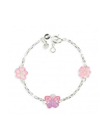 Bracelet Argent Fleurs &...