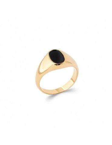 Bague Plaqué Or Onyx...